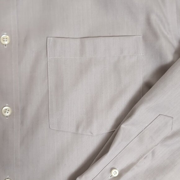 Joseph Abboud Non Iron Dress Shirt Cotton Long Sleeve Neutral Beige - Picture 4 of 12